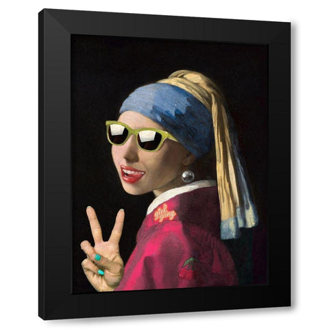Leisure Time-The Girl Black Modern Wood Framed Art Print by Spencer, Matt