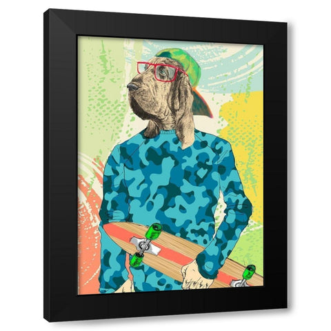 Skaterboy Black Modern Wood Framed Art Print with Double Matting by Spencer, Matt