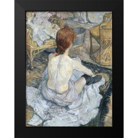 Rousse Black Modern Wood Framed Art Print by de Toulouse-Lautrec, Henri