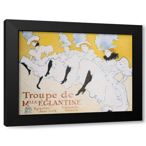 The Troup of Madame Eglantine Black Modern Wood Framed Art Print by de Toulouse-Lautrec, Henri