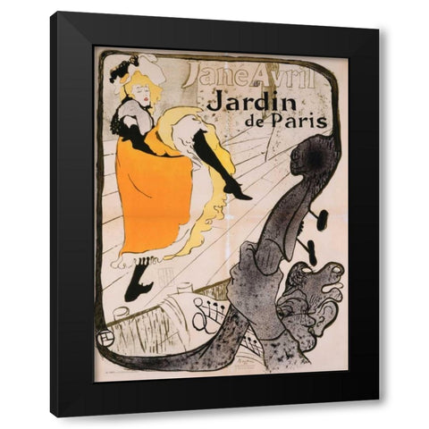 Jane Avril Poster Black Modern Wood Framed Art Print with Double Matting by de Toulouse-Lautrec, Henri