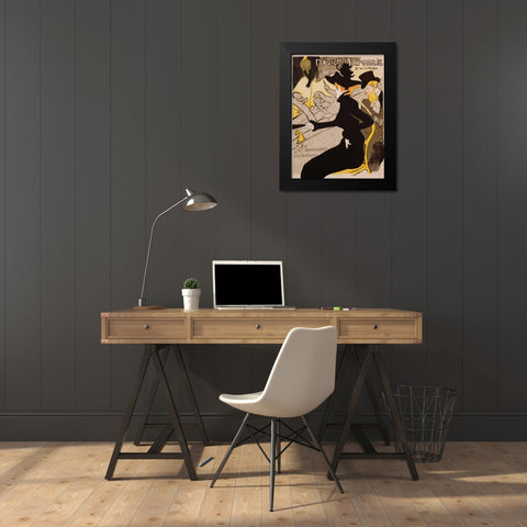 Divan Japonais Poster Black Modern Wood Framed Art Print by de Toulouse-Lautrec, Henri