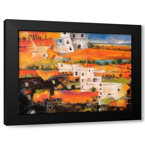 Dalla citta alla campagna Black Modern Wood Framed Art Print with Double Matting by Marzari, Tebo