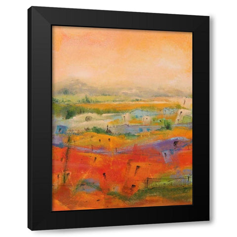 Country village I Black Modern Wood Framed Art Print with Double Matting by Marzari, Tebo