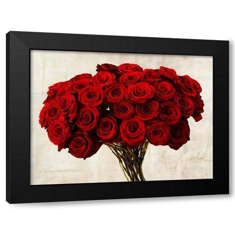 Red Gold Black Modern Wood Framed Art Print with Double Matting by Rizzardi, Teo