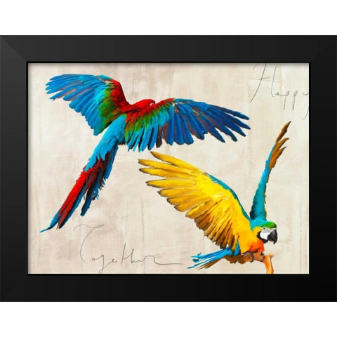 Happy Together Black Modern Wood Framed Art Print by Rizzardi, Teo