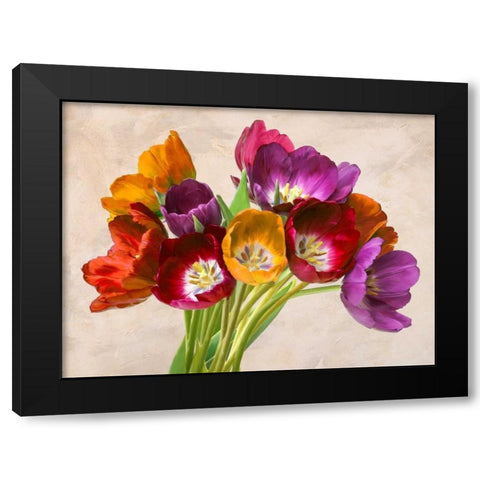 Tulipani danzanti Black Modern Wood Framed Art Print by Rizzardi, Teo
