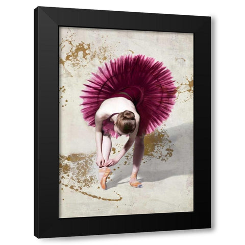 Purple Ballerina Black Modern Wood Framed Art Print with Double Matting by Rizzardi, Teo