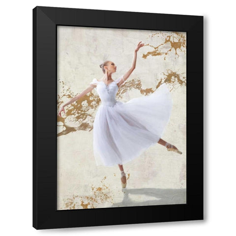 White Ballerina Black Modern Wood Framed Art Print with Double Matting by Rizzardi, Teo