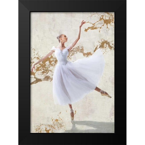 White Ballerina Black Modern Wood Framed Art Print by Rizzardi, Teo