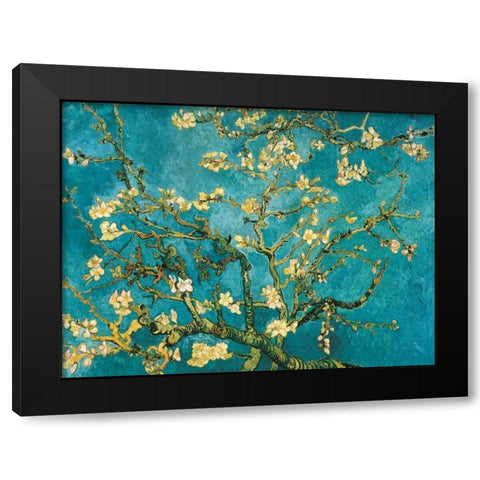 Mandorlo in fiore Black Modern Wood Framed Art Print with Double Matting by Van Gogh, Vincent