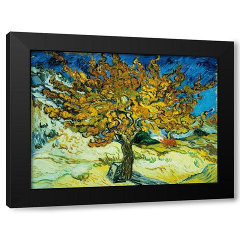 Mulberry Tree Black Modern Wood Framed Art Print with Double Matting by Van Gogh, Vincent