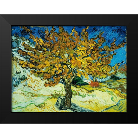 Mulberry Tree Black Modern Wood Framed Art Print by Van Gogh, Vincent