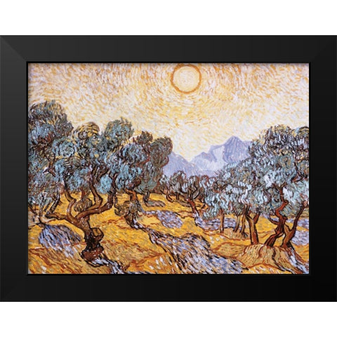 The Olive Trees Black Modern Wood Framed Art Print by Van Gogh, Vincent