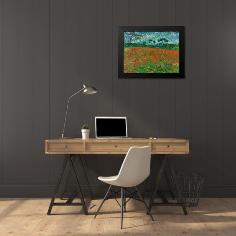 Poppy field Black Modern Wood Framed Art Print by Van Gogh, Vincent