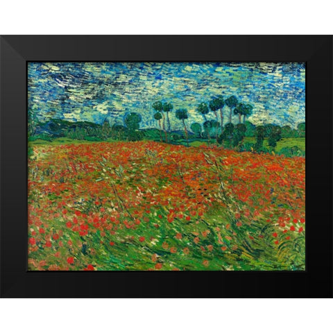 Poppy field Black Modern Wood Framed Art Print by Van Gogh, Vincent