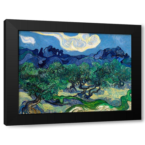 The Olive Trees Black Modern Wood Framed Art Print by Van Gogh, Vincent