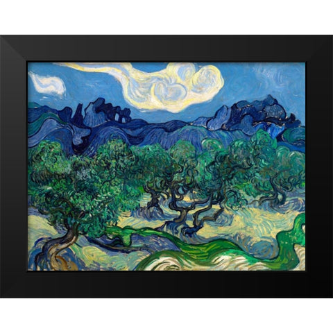 The Olive Trees Black Modern Wood Framed Art Print by Van Gogh, Vincent