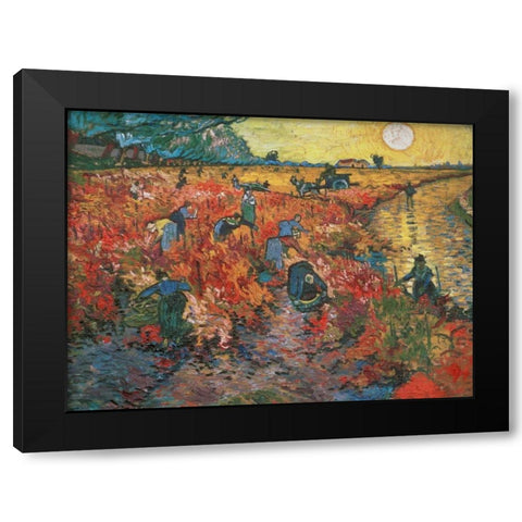 The red Vineyard at Arles Black Modern Wood Framed Art Print with Double Matting by Van gogh, Vincent