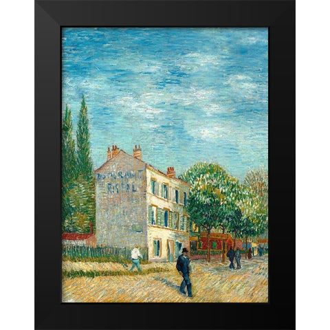 The Rispal Restaurant in AsniÃ©res Black Modern Wood Framed Art Print by Vincent, van Gogh