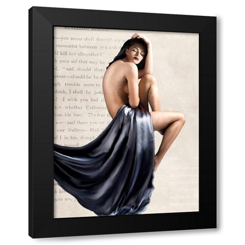 Seated Beauty I Black Modern Wood Framed Art Print by Haal, Van