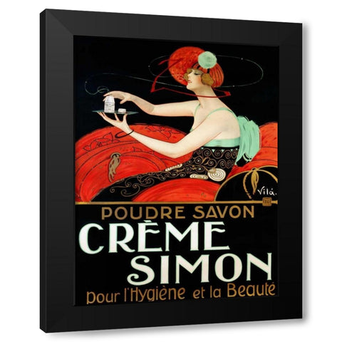 Creme Simon ca. 1925 Black Modern Wood Framed Art Print by Vila