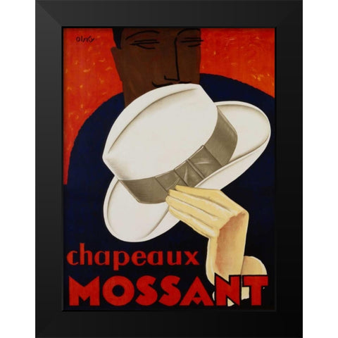 Chapeaux Mossant 1928 Black Modern Wood Framed Art Print by Olsky