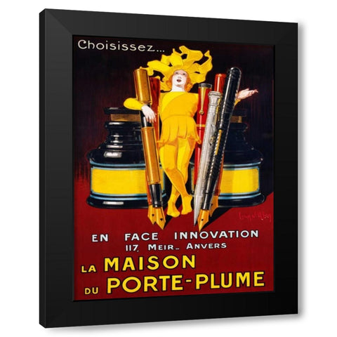 La Maison du Porte-Plume 1924 Black Modern Wood Framed Art Print with Double Matting by DYlen, Jean