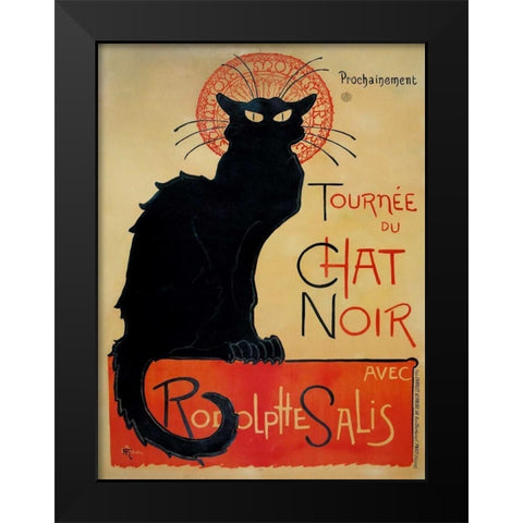 Tournee du Chat Noir Black Modern Wood Framed Art Print by Steinlen, Theophile
