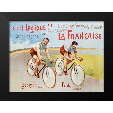 Cycles Diamant 1906 Black Modern Wood Framed Art Print by Anonymous