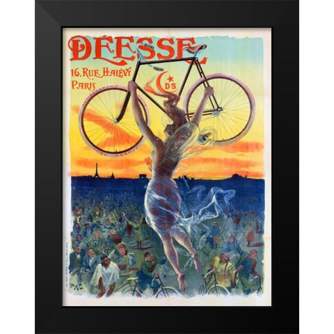 Bicycle Deesse 1898 Black Modern Wood Framed Art Print by Anonymous