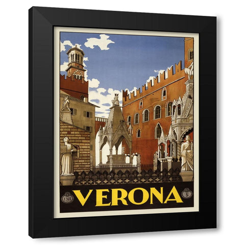 Verona, 1938 Black Modern Wood Framed Art Print by Anonymous
