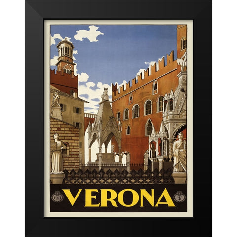 Verona, 1938 Black Modern Wood Framed Art Print by Anonymous