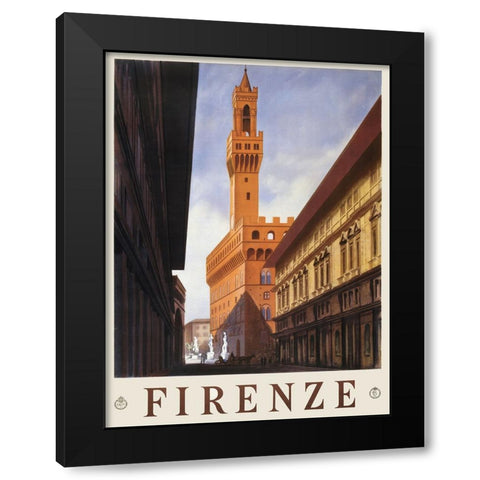 Firenze, 1938 Black Modern Wood Framed Art Print with Double Matting by Anonymous