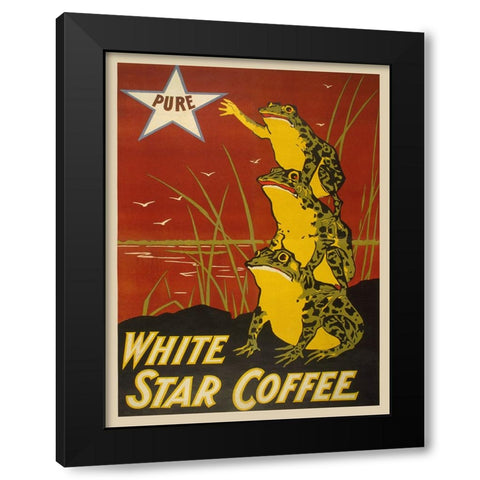 White Star Coffee, 1899 Black Modern Wood Framed Art Print with Double Matting by Anonymous