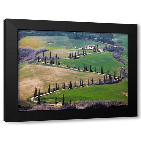Road near Montepulciano Tuscany Black Modern Wood Framed Art Print with Double Matting by Ratsenskiy, Vadim