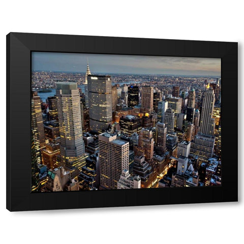 Midtown Manhattan Black Modern Wood Framed Art Print with Double Matting by Ratsenskiy, Vadim