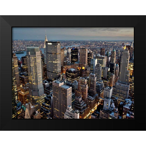 Midtown Manhattan Black Modern Wood Framed Art Print by Ratsenskiy, Vadim