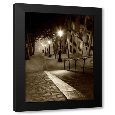 Montmartre Paris Black Modern Wood Framed Art Print with Double Matting by Ratsenskiy, Vadim