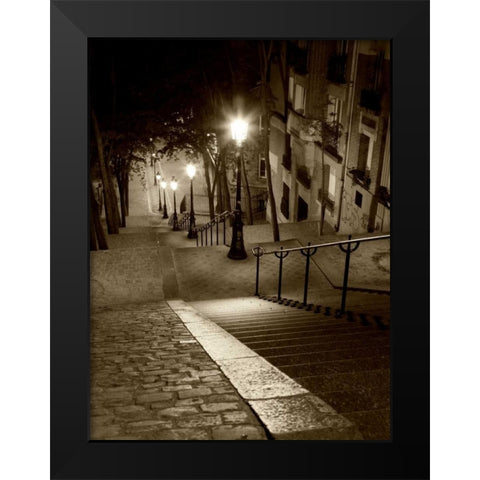 Montmartre Paris Black Modern Wood Framed Art Print by Ratsenskiy, Vadim
