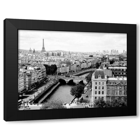 View of Paris and Seine river Black Modern Wood Framed Art Print with Double Matting by Ratsenskiy, Vadim