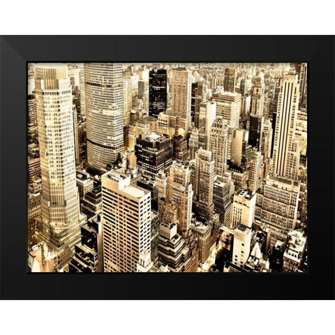 Skycrapers in Manhattan, NYC Black Modern Wood Framed Art Print by Ratsenskiy, Vadim