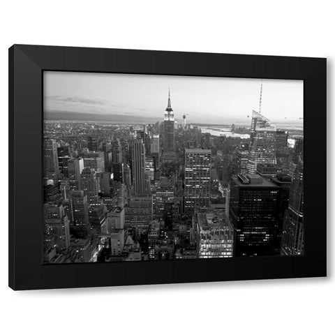 Skyline of Midtown Manhattan, NYC Black Modern Wood Framed Art Print with Double Matting by Ratsenskiy, Vadim