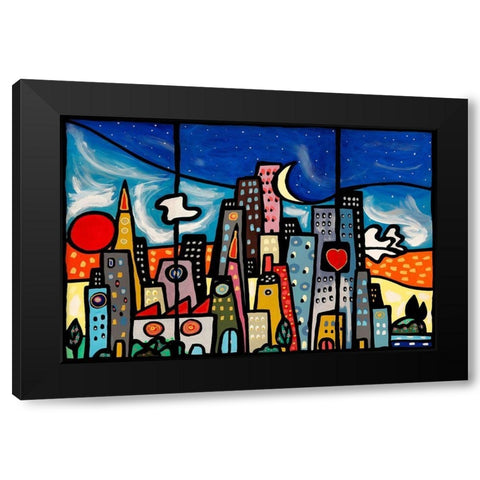 Quando soffia il vento Black Modern Wood Framed Art Print with Double Matting by Wallas