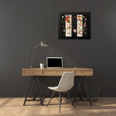 Striped (RayeÂ´) Black Modern Wood Framed Art Print by Kandinsky, Wassily