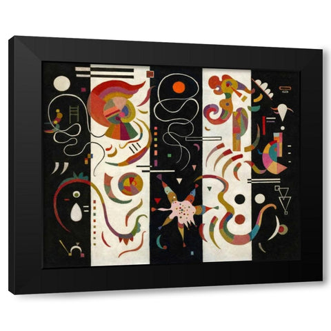 Striped (RayeÂ´) Black Modern Wood Framed Art Print by Kandinsky, Wassily