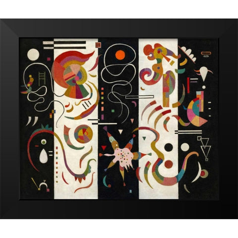 Striped (RayeÂ´) Black Modern Wood Framed Art Print by Kandinsky, Wassily