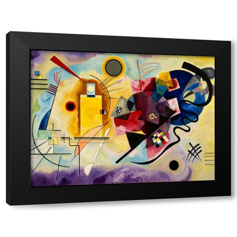 Yellow, Red and Blue Black Modern Wood Framed Art Print with Double Matting by Kandinsky, Wassily