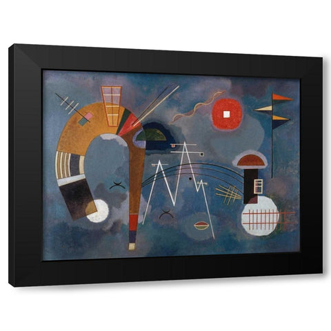 Round and Pointed Black Modern Wood Framed Art Print with Double Matting by Kandinsky, Wassily