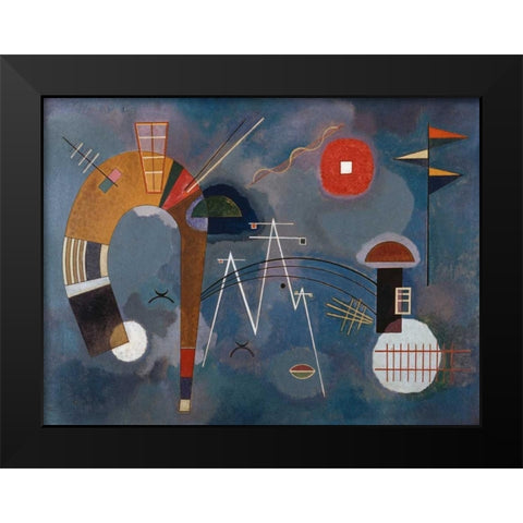 Round and Pointed Black Modern Wood Framed Art Print by Kandinsky, Wassily